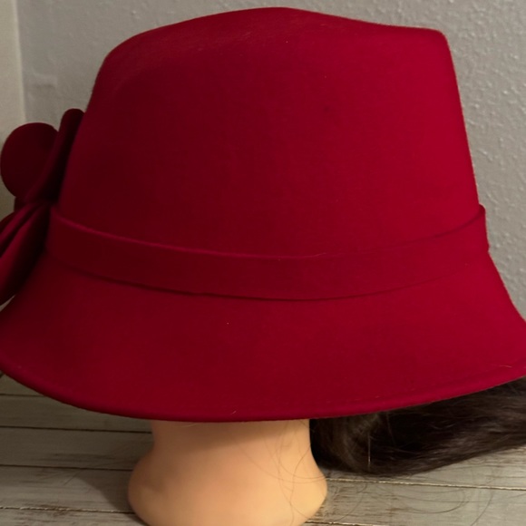 Vintage Betmar Red Wool Hat With Flower Women’s - Picture 5 of 15